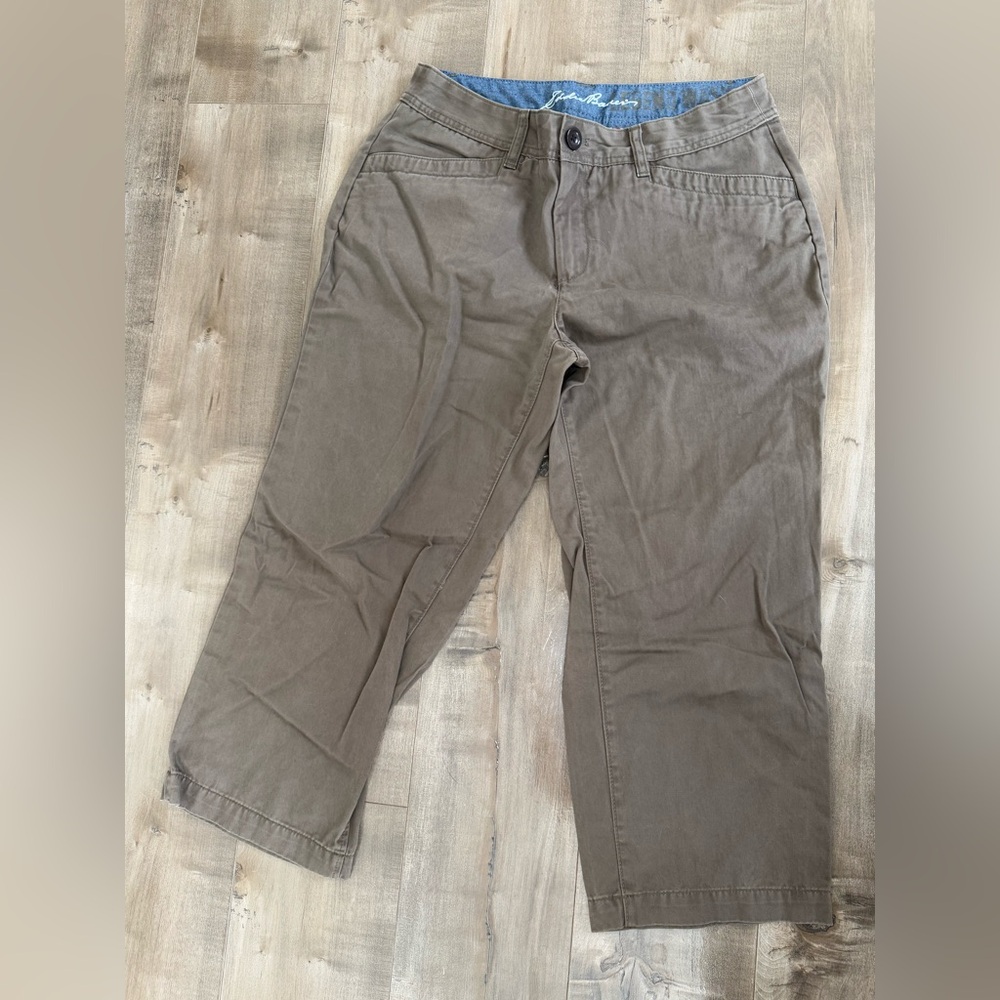 Lot of 2 Eddie Bauer Legend Wash Pant Chino Women 8 Straight Leg Crop Gray Brown - Picture 2 of 9